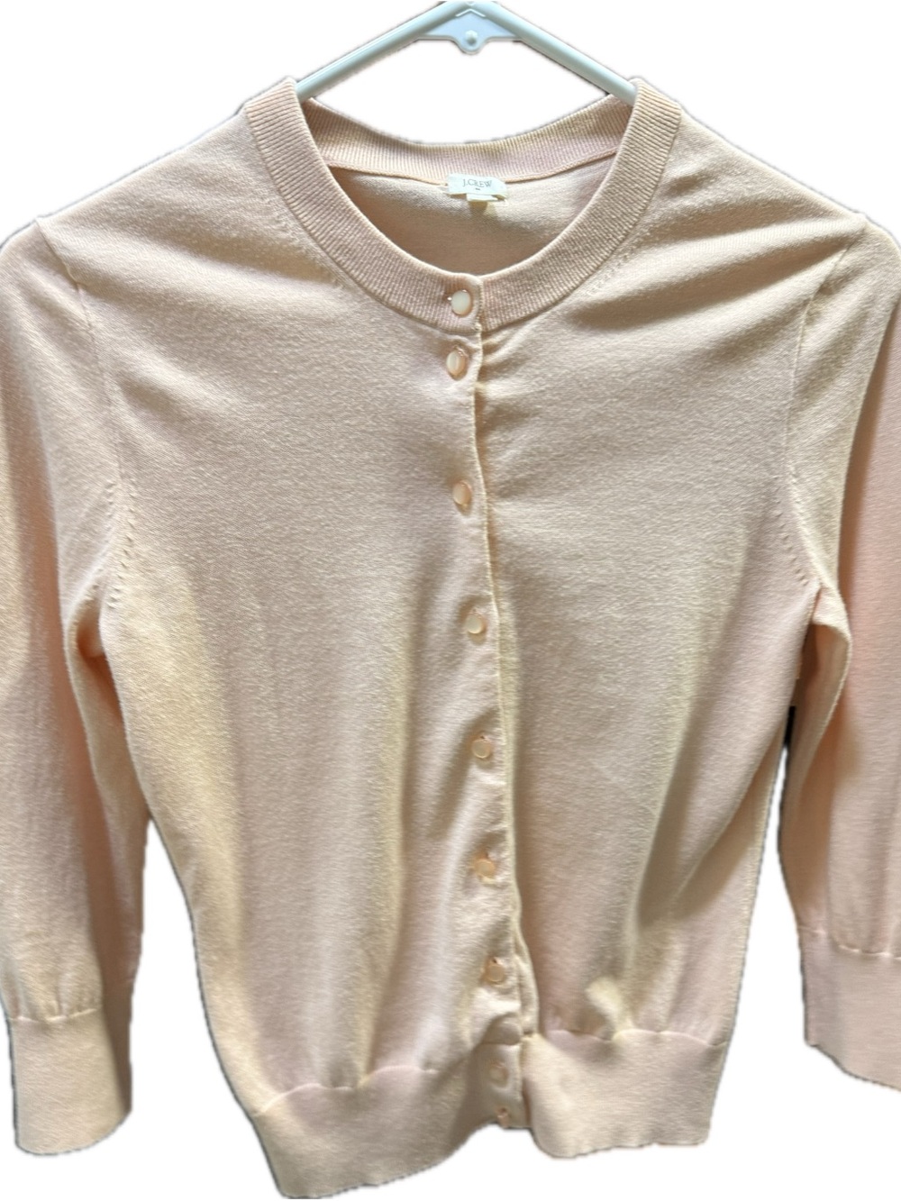 J. Crew Peach Button-Front Crewneck Cardigan - Picture 4 of 6